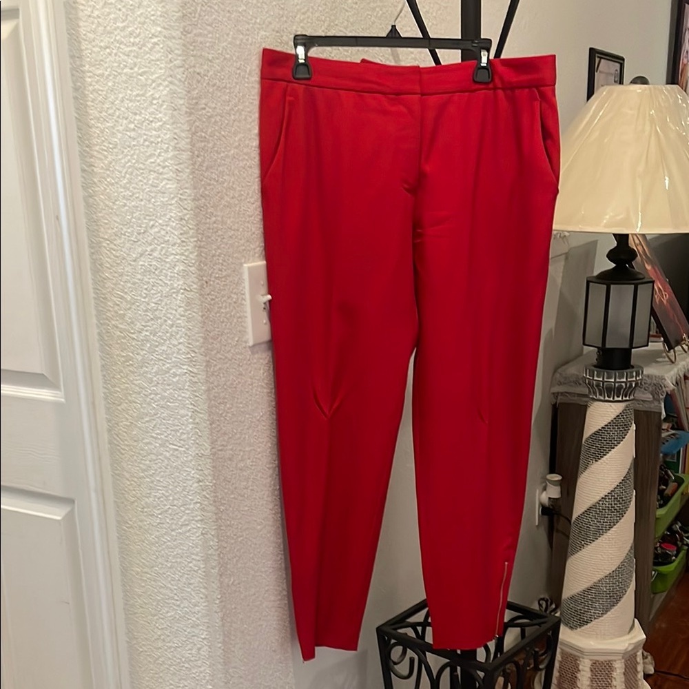 Stella McCartney Red Trousers Pants Size 48 Gold Hardware (Size 10-12)